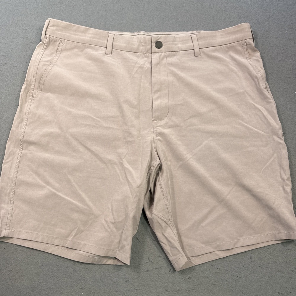 Johnnie O Shorts Mens 38 GRAY  Performance Golf Chino Print 9" Preppy Stretch